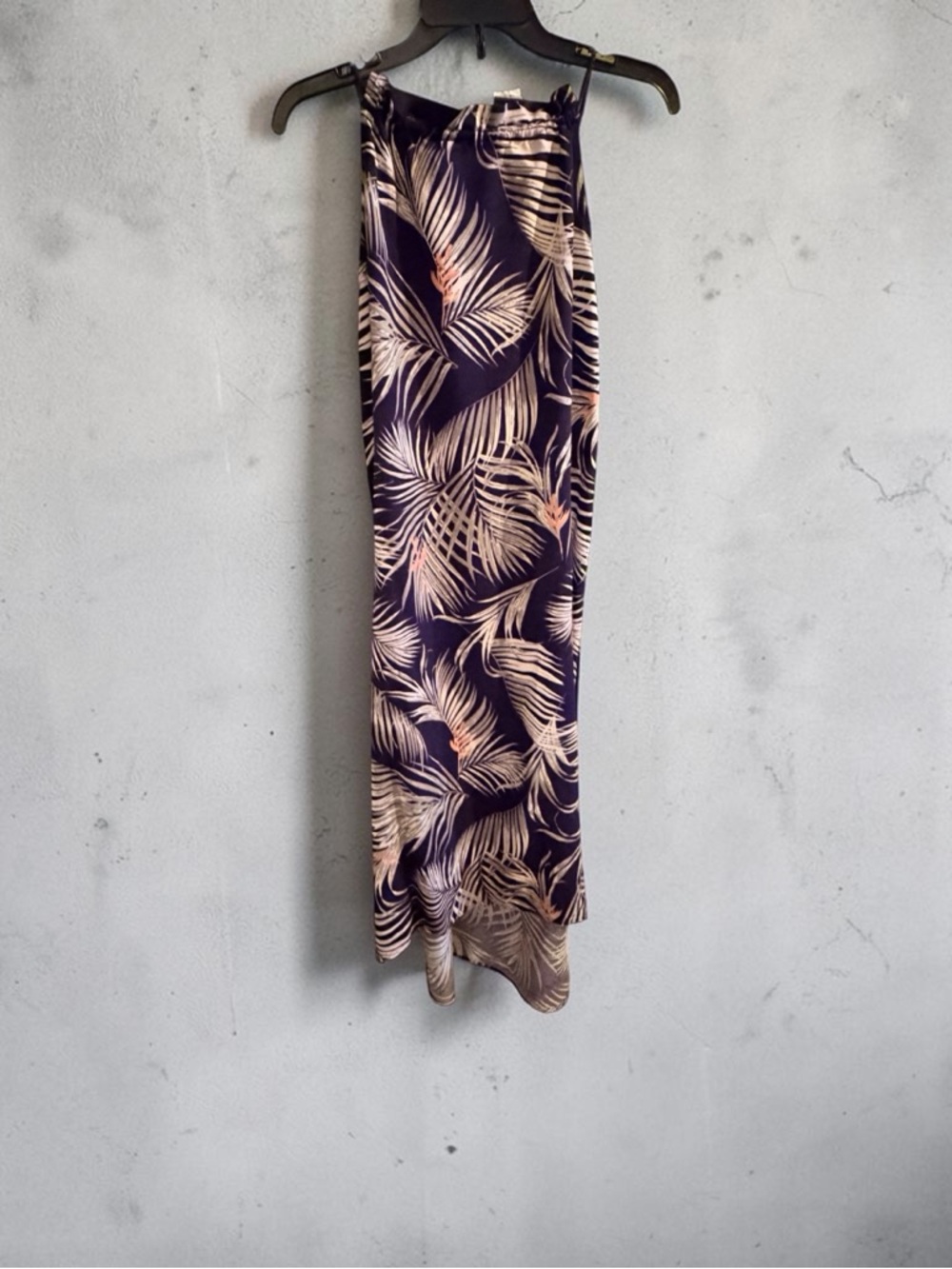 Tavik Purple and Cream Printed Drawstring Swim Coverup-Medium